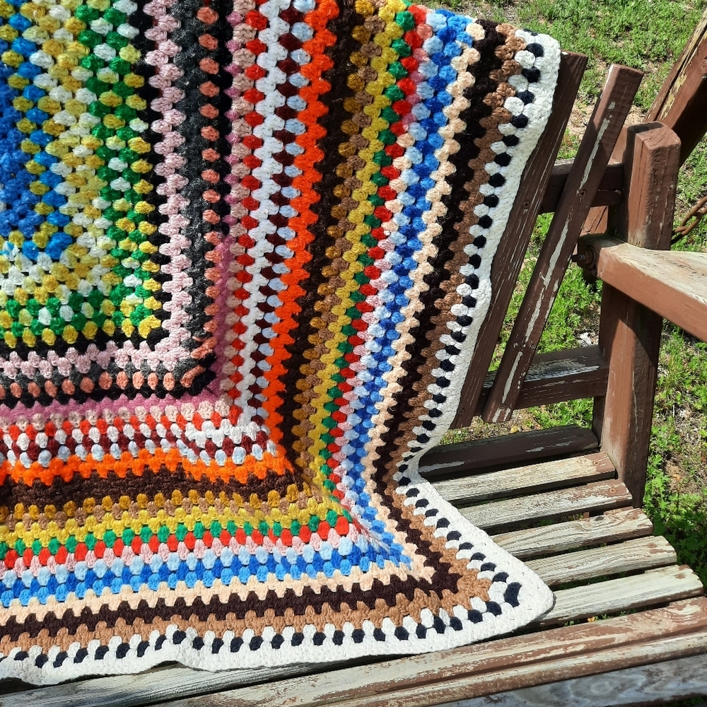 Colorful Crochet Blanket - Picture 4 of 7